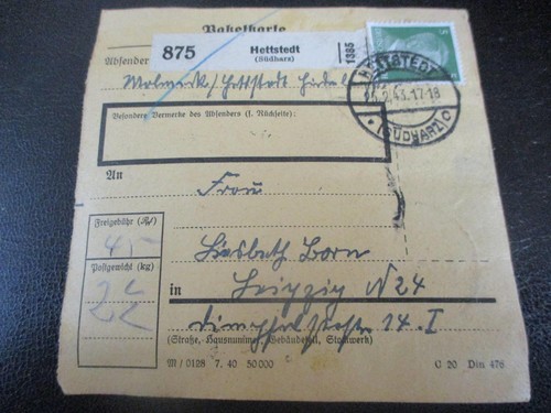 795 paketkarte aus hettstedt - #795,