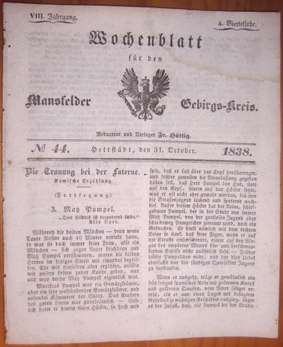 Hettstedt 1838 zeitung - hettstedt,