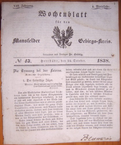 Hettstedt 1838 zeitung - hettstedt,